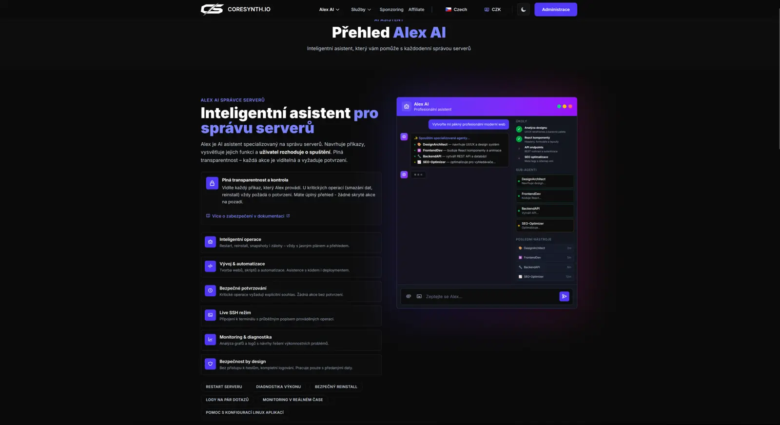 CoreSynth.io — náhled 2