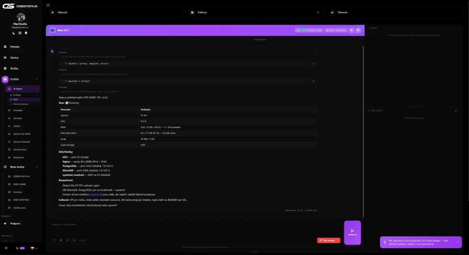CoreSynth.io — náhled 3